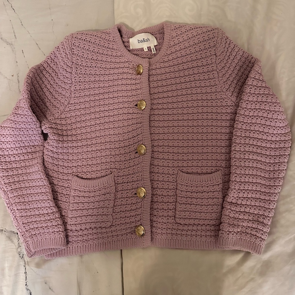 Ba&sh Gaspard Purple Cardigan